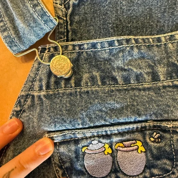 Disney Blue Denim Overalls with Red Balloon Embroidery - Picture 2 of 4